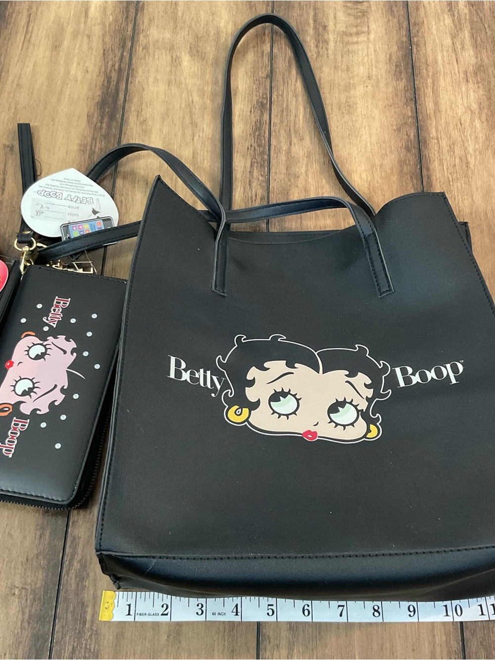 Betty Boop Black Tote Bag & Matching Wallet Set NWT